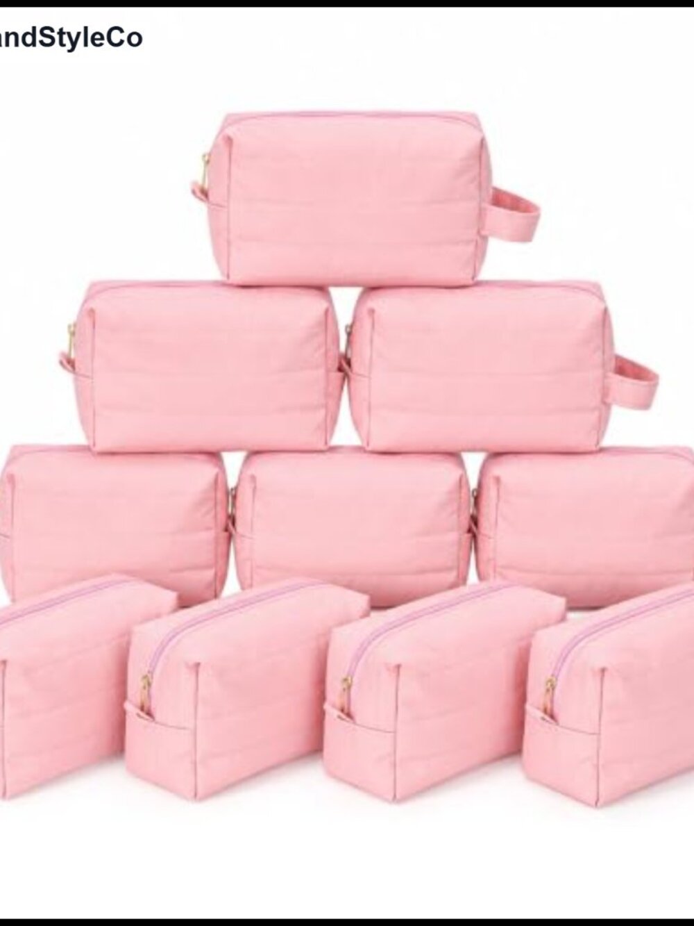 10-Pack Checkered Makeup Bags for Bridesmaids Gift Pouches Bulk Cosmetics